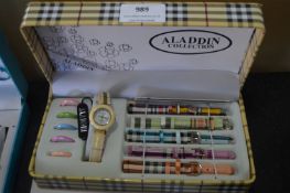 Aladdin Collection Wristwatch with Interchangeable Straps and Bezels