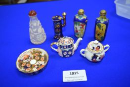 Miniature Chinese Tea Set and Ornamental Vases