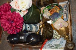 Various Glass Plaques, Ornamental Kitchen Clock an