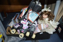 Roller Boots, Dolls, Toys, Games, etc.