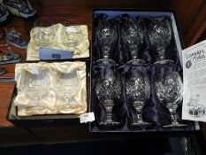 Cut Glass Crystal Brandy Glass and Georgian Crystal Wine Goblets