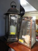 Two Glass Candle Lanterns