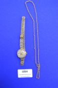 Ladies 9ct Gold Wristwatch plus a Belcher Chain