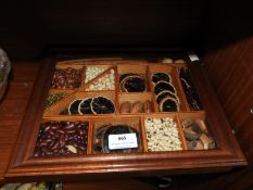 Wooden Framed Display Case of Seed Pods