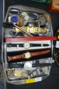Tray Lot of Wristwatches Some for Spares and Repairs