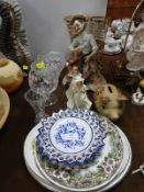 Capodimonte Figure plus Glassware, Vases, Decorative Plates and a Piggy Bank