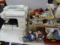 Janome New Home XL Sewing Machine plus Sewing Boxes and Contents