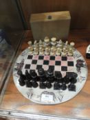 Ethnic Carved Chess Set