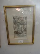 Antique Strip Map of Worcester