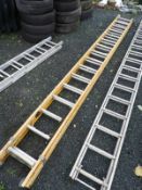 *Bratts Thirty Two Rung Fiberglass Double Extending Ladder