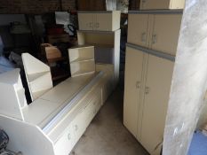 *Child's Bedroom Furniture Comprising of Bed, Corner Cabinets, Wardrobe and Top Boxes