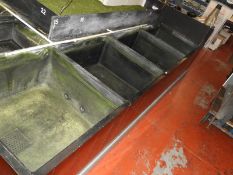 *Bank of Four Fiberglass Fish Holding Tanks 3ft x 3ft x 18