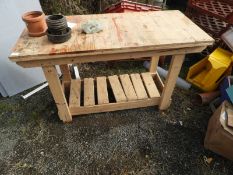 *Wooden Bench with Undershelf
