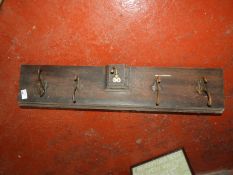 *Set of Coat Hooks on Oak Board