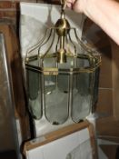 *Three Brass & Glass Ceiling Lights