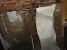 *P-Shaped White Acrylic Bath Complete with Screen and Bath Panel