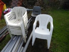 *Thirteen Stackable Plastic Chairs