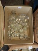 *Box of Assorted Glassware; Decanters, Hi-Balls, Sherry Glasses, etc.