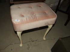*Pink Dralon Upholstered Dressing Table Stool