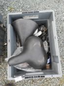 *Box Containing Two Bicycle Seats, Plastic Fittings, etc.