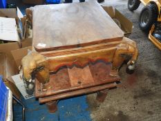 *Teak Occasional Table with Elephant Detail