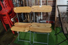 Pair of Folding Metal Framed Garden Chairs