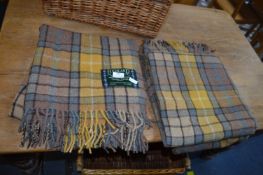 Pair of Highland Tartan Tweed Travel Rugs