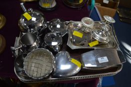 Tray Lot of Plated Ware, Tea Set etc