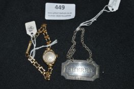 Hallmarked Sterling Silver Sherry Decanter Label p