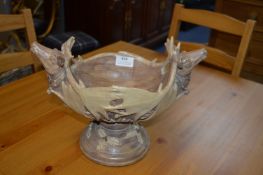 Resin Fruit Bowl with Moose Heads