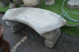 Semi Circular Garden Bench with Classical Supports