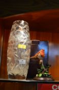Country Artist Figure of a Robin & Cut Glass Cryst