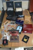 Tray lot of Gentleman's Cufflinks, Ties and Enamel