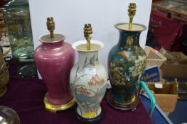 Three Decorative Lamp Bases