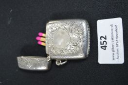 Hallmarked Sterling Silver Vesta Case