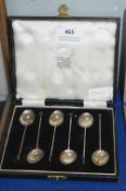 Cased Set of Six Hallmarked Sterling Silver Spoons