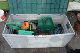 Plastic Garden Storage Box & Contents - Hedge Trim