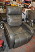 *Grey Leather Electric Rocking Reclining Armchair