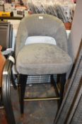 *Grey Padded Upholstered Bar Stool