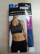 *Puma Size: L Seamless Sport Bra 2pk