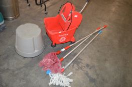 Industrial Mop Bucket, Mops and Foot Stool