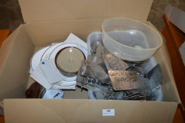 Box of Plates, Metal Labels etc