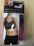 *Puma Seamless Sports Bra 2pk Size: M