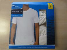 *Nautica White Cotton Stretch T-Shirt 3pk Size: S