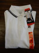 *Fila White & Black Men's Polo Size: M