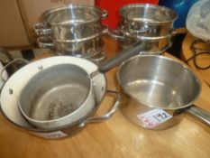 * 2 x pans , 2 x steamer set, bowl