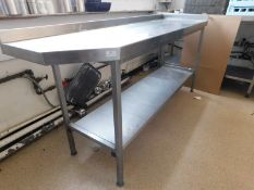 * S/S prep bench with undershelf 1750w x 550d x 860h