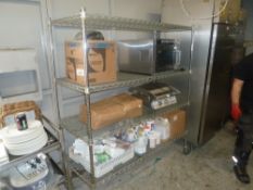 * mobile wire storage rack on castors - 4 shelf 1500w x 600d x 1720h