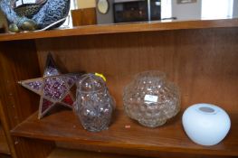 Glass Lampshades, Star Lamp, etc.