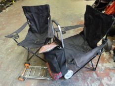 Shopping Trolleys and Two Folding Camping Chairs
